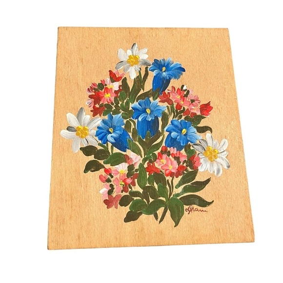 Vintage Wooden Hand Painted Jewelry Box With Mirror Germany - Picture 1 of 10